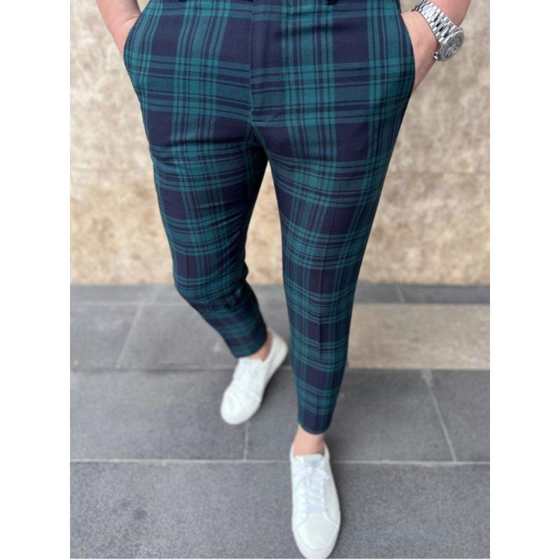 Men's Casual Plaid Suit Pants 77866966Y