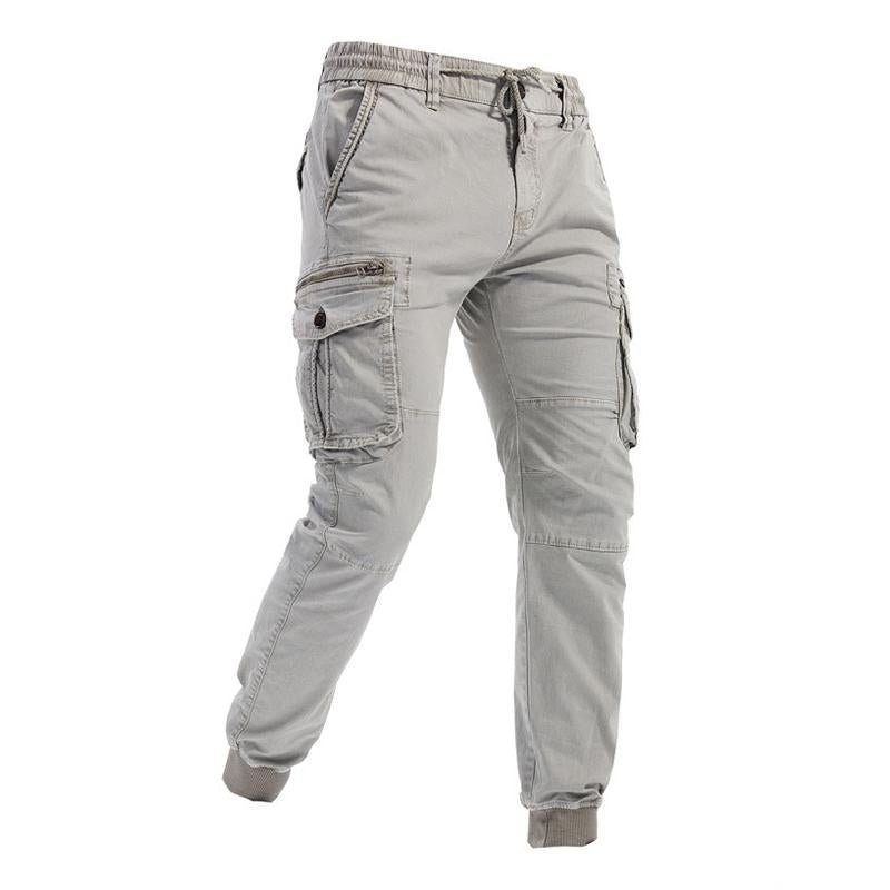 Men's Casual Outdoor Multi-Pocket Elastic Waist Cargo Pants 67666644M