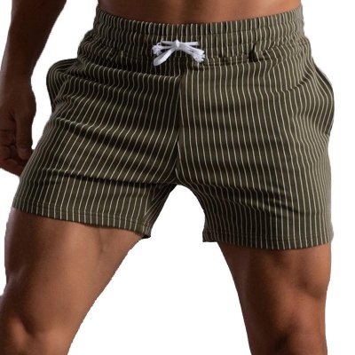 Men's Casual Striped Cotton Shorts 88370666Y