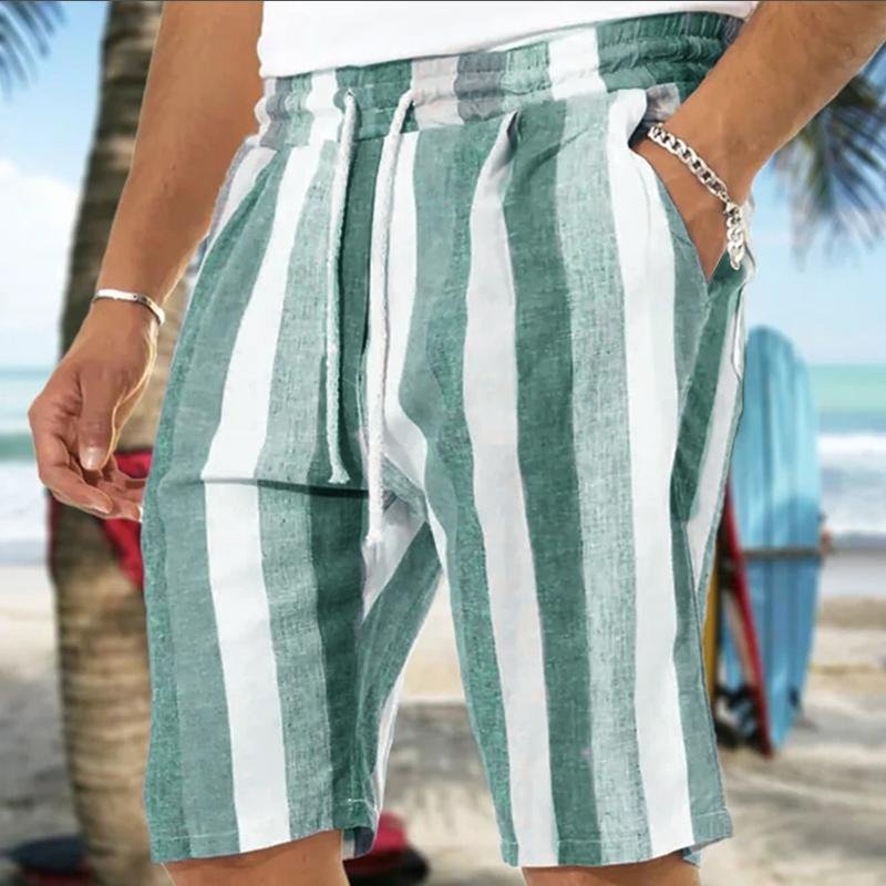 Men's Loose Waist Striped Beach Shorts 60694437X