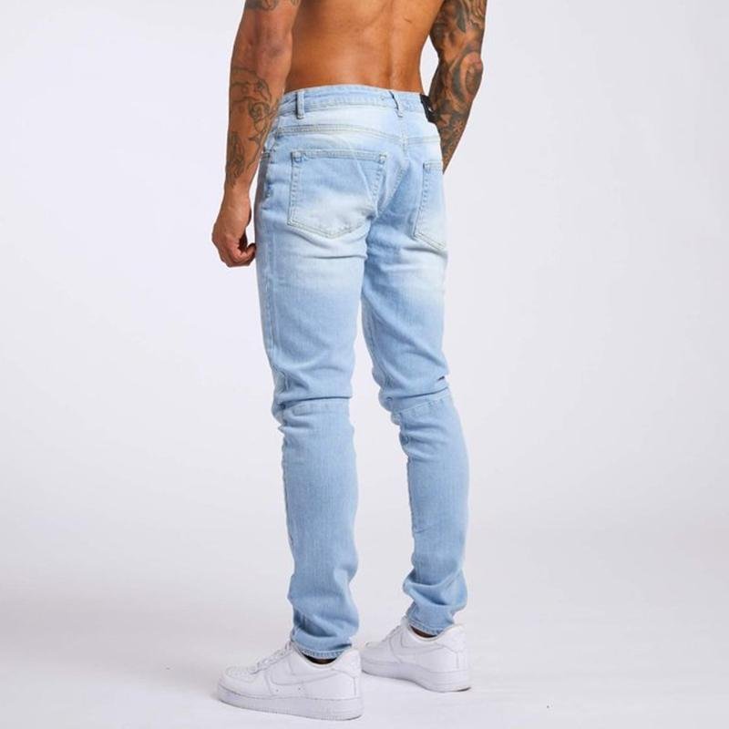 Men's Casual Washed Slim High Waist Jeans 60667960M