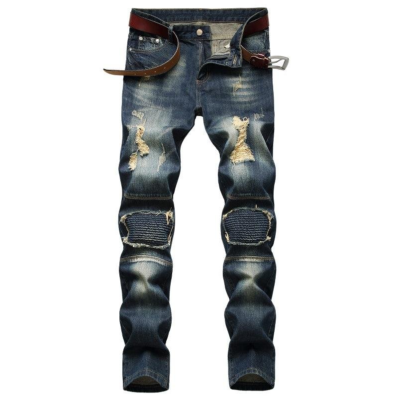 Men's Fashion Distressed Hole Slim Jeans 34404793Z