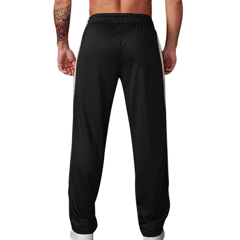 Men's Colorblock Side Elastic Waist Straight Casual Sports Pants 44788869Z