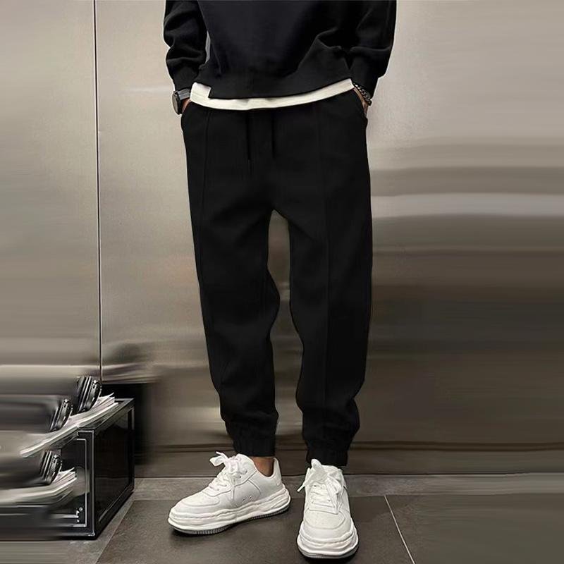 Men's Solid Loose Elastic Waist Casual Sports Pants 06497864Z