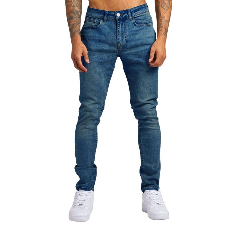 Men's Casual Washed Straight Slim Fit Jeans 64047674M