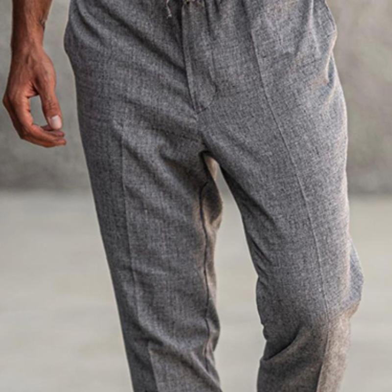 Men's Retro Casual Cotton and Linen Suit Pants 64666869TO