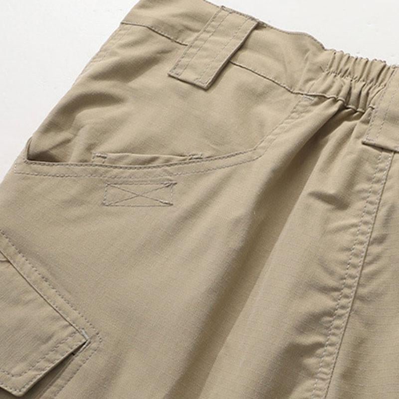 Men's Casual Solid Color Multi-Pocket Straight Leg Cargo Pants 64689964M