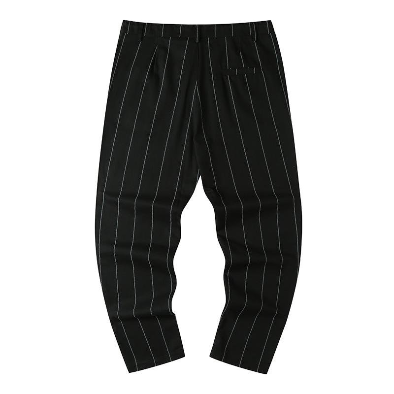 Men's Striped Straight Slim Suit Trousers 68738348Z