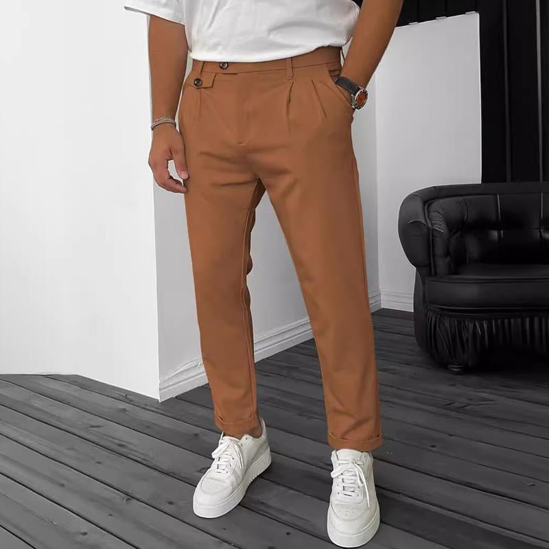 Men's Solid Color Casual Slim Straight Pants 66646486Y