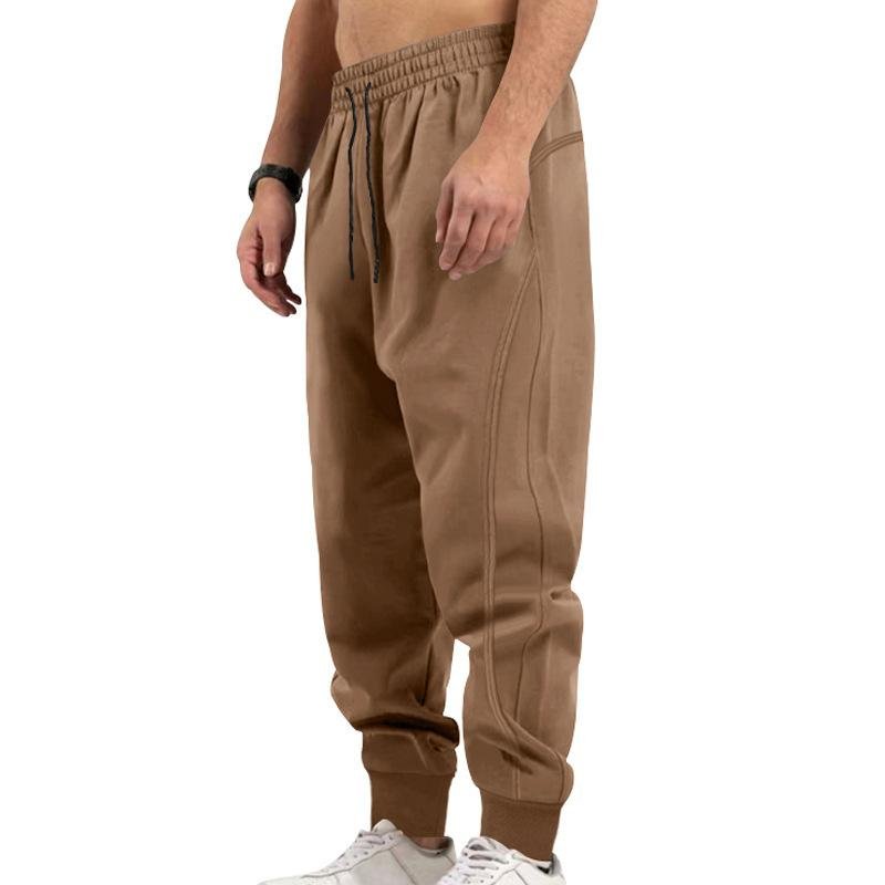 Men's Solid Drawstring Elastic Waist Loose Sports Pants 80069938Z