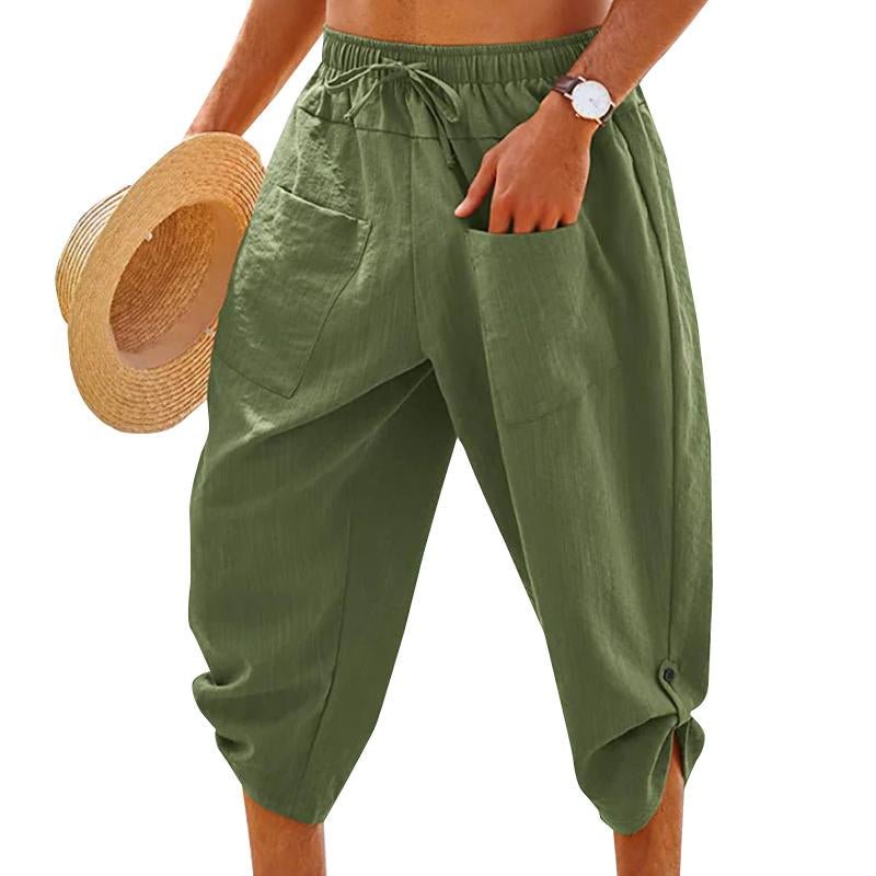 Men's Casual Loose Pocket Beach Pants 77669009Y