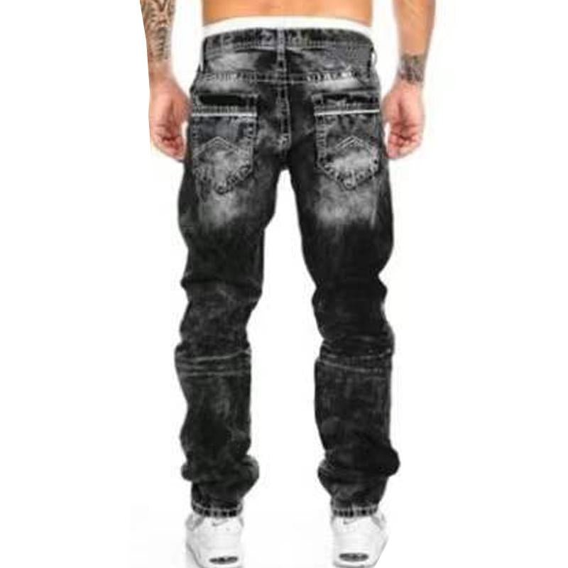 Men's Retro Distressed Straight Jeans 76836633X