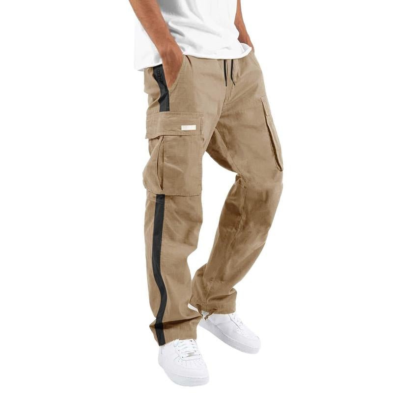 Men's Drawstring Drawstring Pocket Color Block Trousers 76986966X