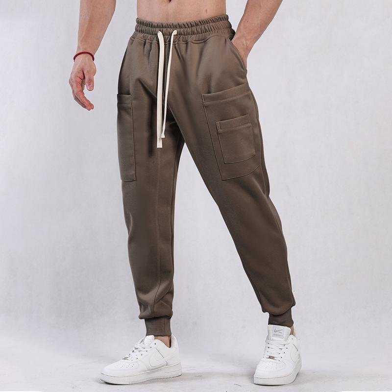 Men's Solid Color Elastic Waist Loose Sports Pants 46646698Z