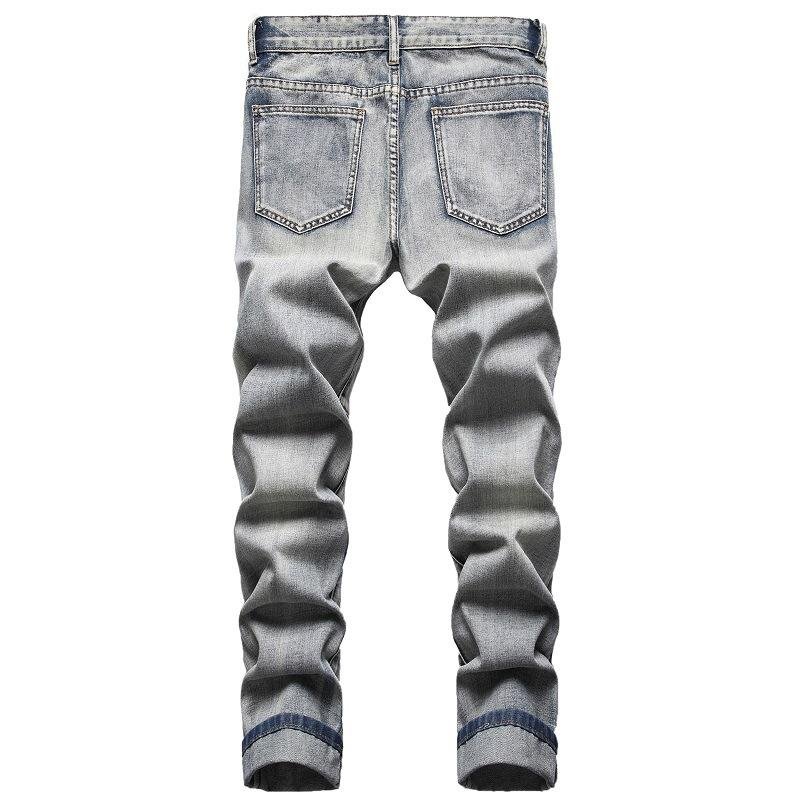 Men's Fashion Distressed Hole Slim Jeans 66346749Z