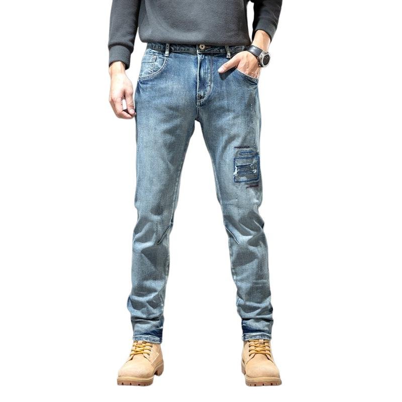 Men's Retro Distressed Straight Casual Jeans 90996476Z