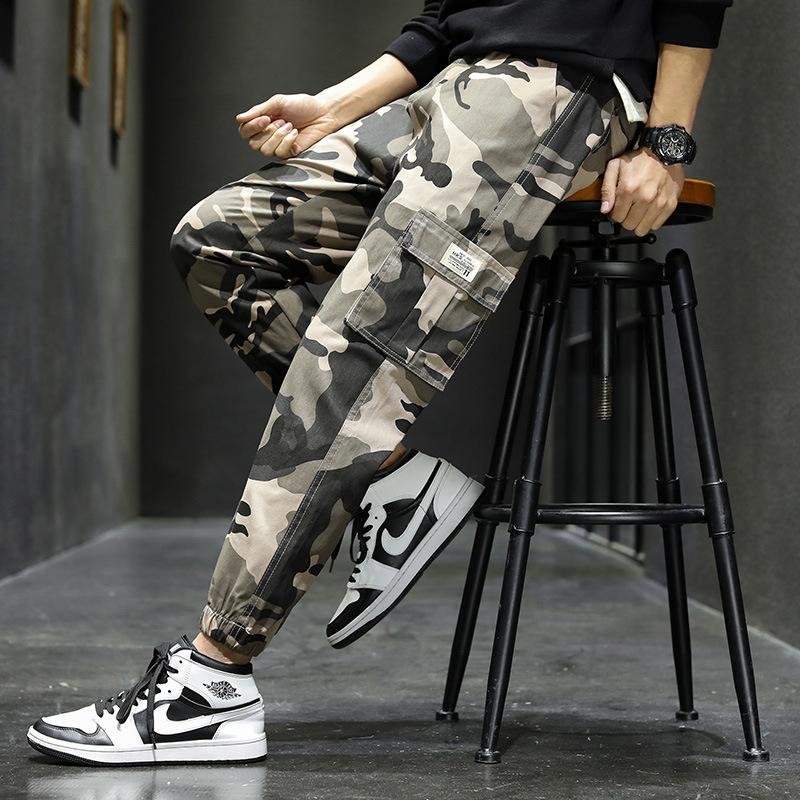 Men's Camouflage Retro Multi-Pocket Cargo Pants 06408873Y