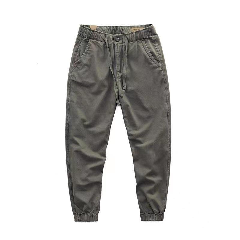 Men's Solid Color Elastic Waist Casual Cargo Pants 66474677Z