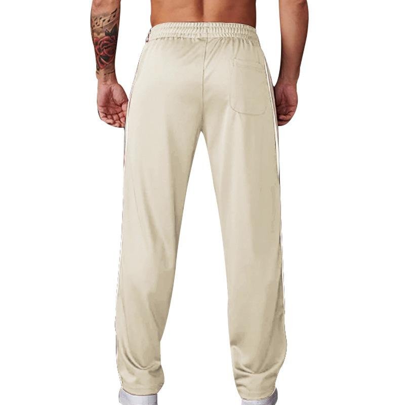 Men's Colorblock Side Elastic Waist Straight Casual Sports Pants 44788869Z