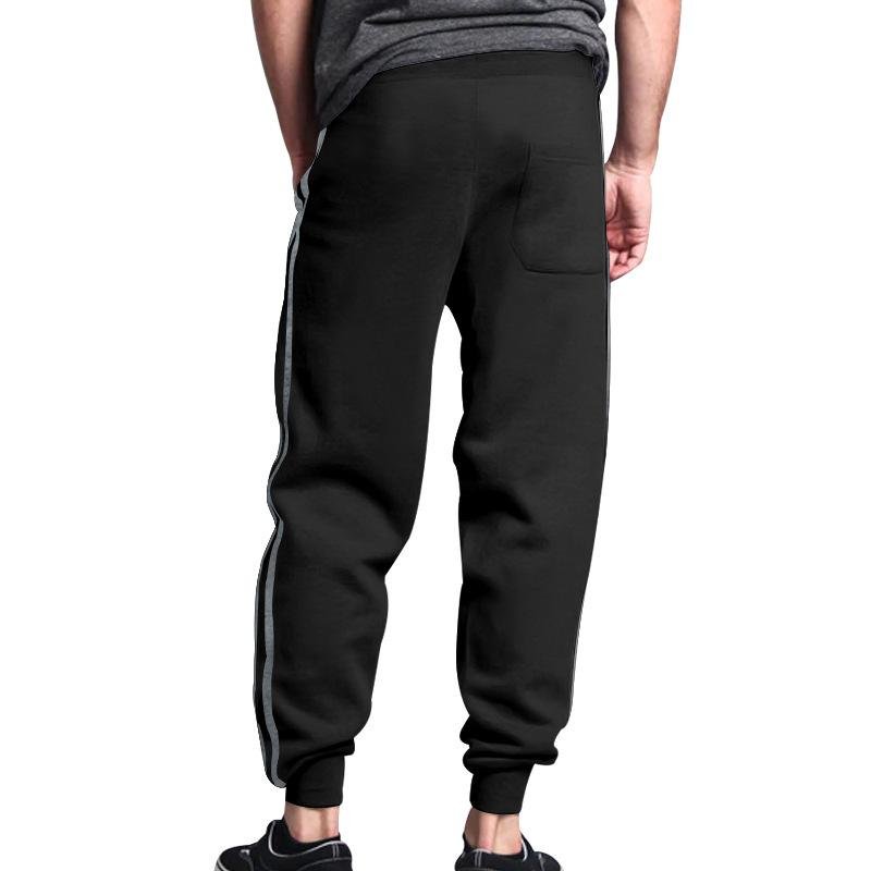 Men's Casual Solid Color Block Drawstring Sports Pants 86039663TO