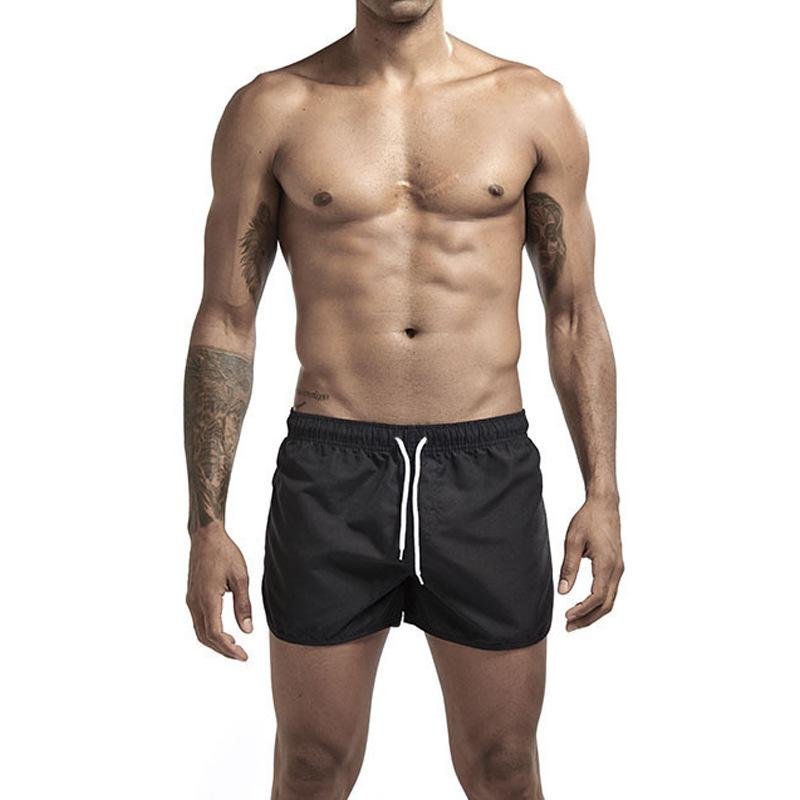 Men's Solid Drawstring Elastic Waist Quick-dry Sports Fitness Shorts 63034794Z