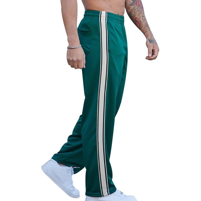 Men's Colorblock Side Elastic Waist Straight Casual Sports Pants 44788869Z