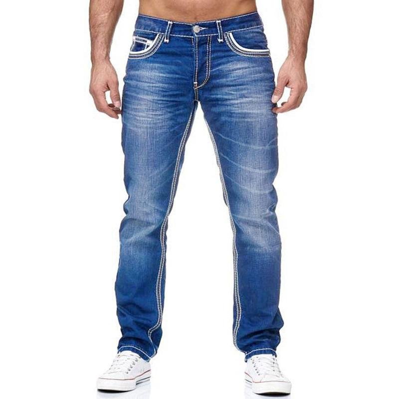 Men's Fashion Distressed Slim Double Stitching Casual Jeans 49387446Z