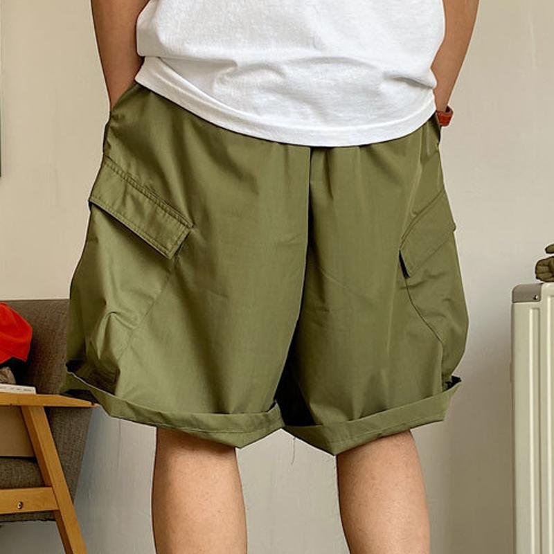 Men's Loose Multi-pocket Elastic Waist Cargo Shorts 96643496Z