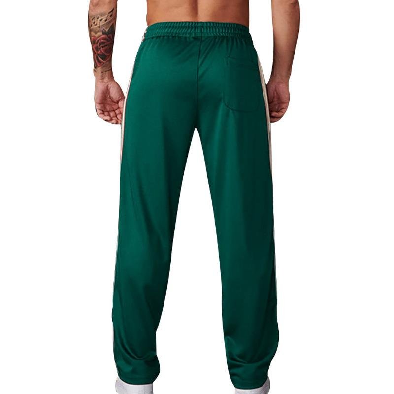 Men's Colorblock Side Elastic Waist Straight Casual Sports Pants 44788869Z