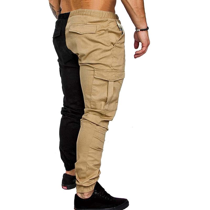 Men's Colorblock Elastic Waist Multi-pocket Cargo Pants 66746866Z