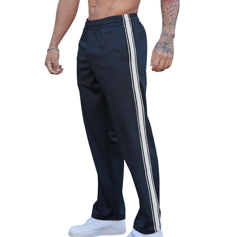 Men's Colorblock Side Elastic Waist Straight Casual Sports Pants 44788869Z