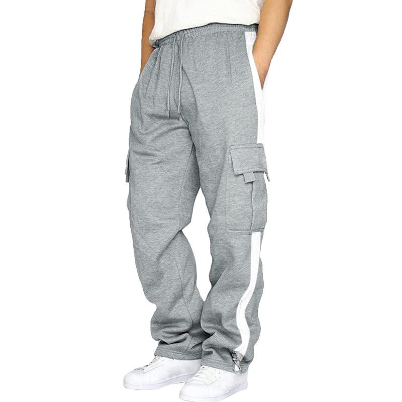 Men's Outdoor Spliced Casual Sports Straight Pants 36364499X