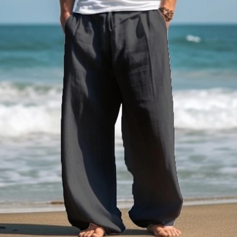 Men's Outdoor Casual Beach Solid Color Pants 67646344X