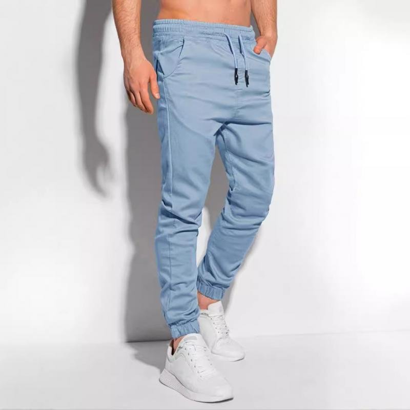 Men's Solid Color Elastic Waist Sports Pants 76366647Z