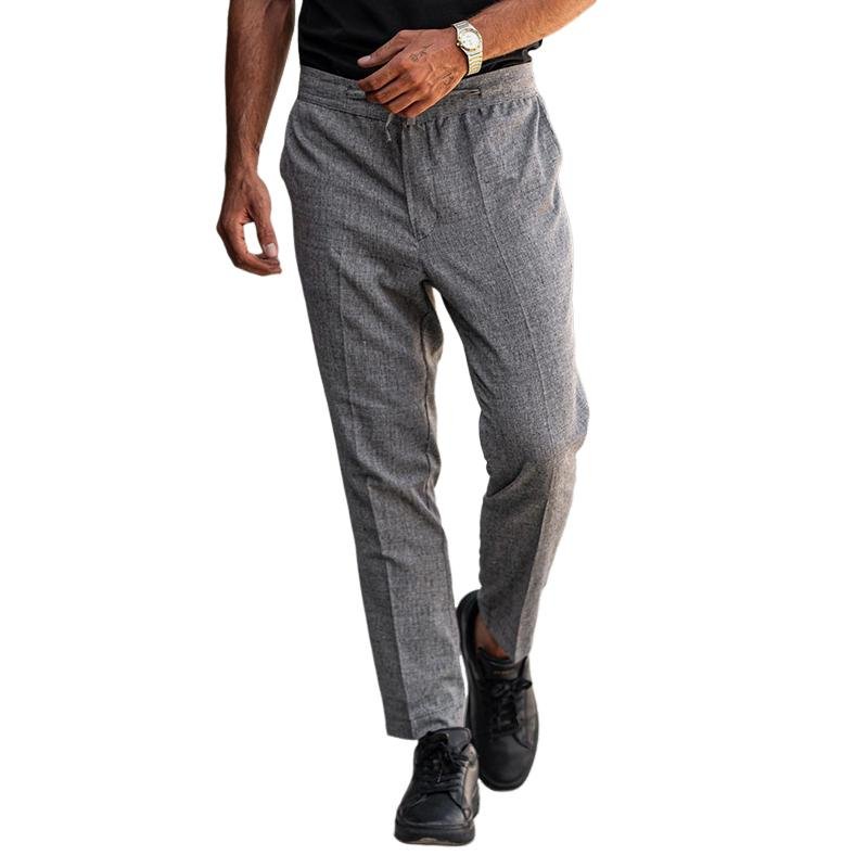 Men's Retro Casual Cotton and Linen Suit Pants 64666869TO