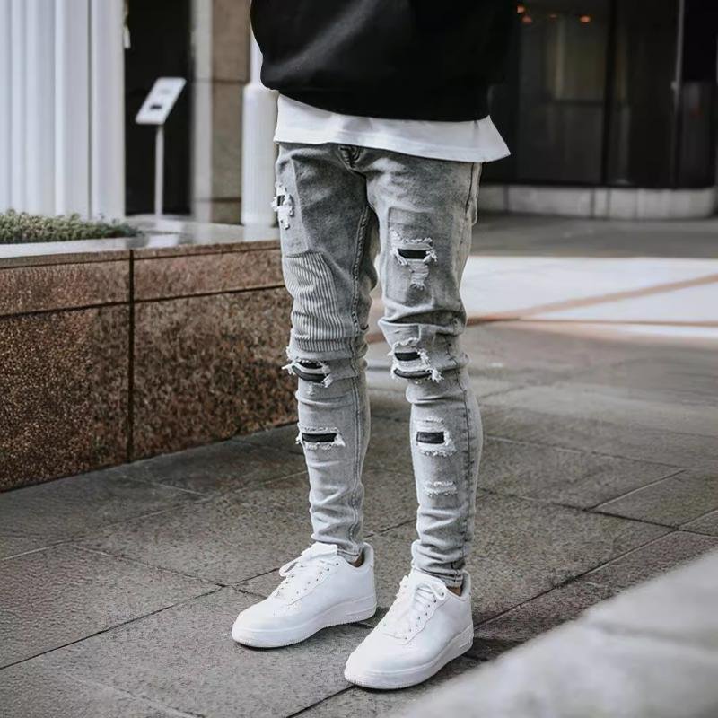 Men's Fashion Distressed Skinny Casual Jeans 64647694Z