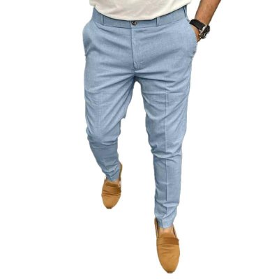 Men's Solid Color Casual Slim Straight Pants 60068766Y