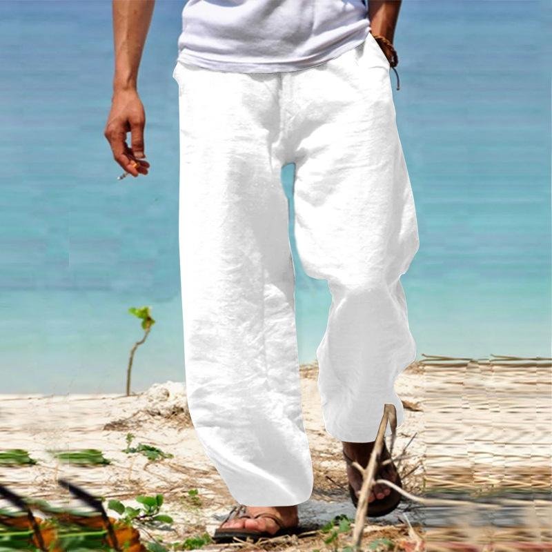 Men's Casual Solid Color Loose Straight-Leg Pants 64496043Y