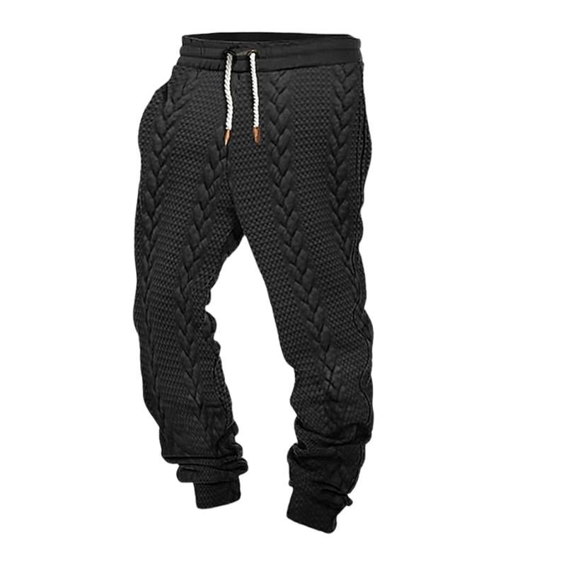 Men's Casual Jacquard Lace-Up Loose Sports Pants 44796436M