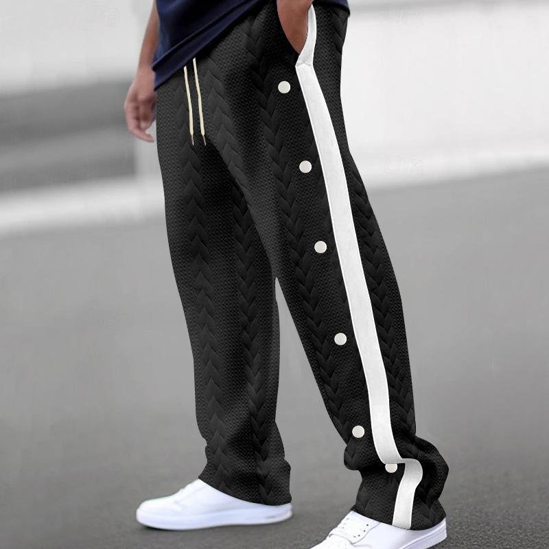 Men's Textured Jacquard Trousers Loose Sweatpants 09604480Y