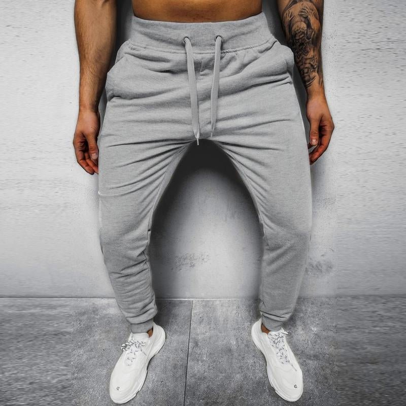 Men's Casual Solid Color Elastic Waist Loose Sports Pants 34630663M