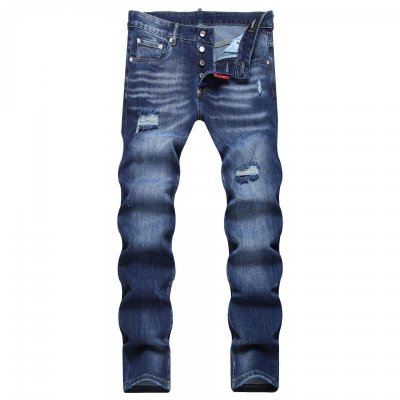 Men's Vintage Solid Color Ripped Jeans 04337796Y