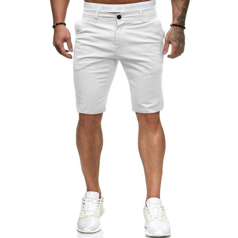 Men's Casual Solid Color Slim Fit Suit Shorts 86674996M