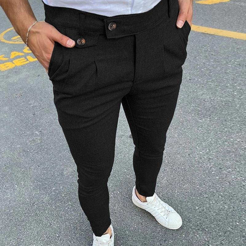 Men Casual Business Solid Color Suit Pants 84068984Y