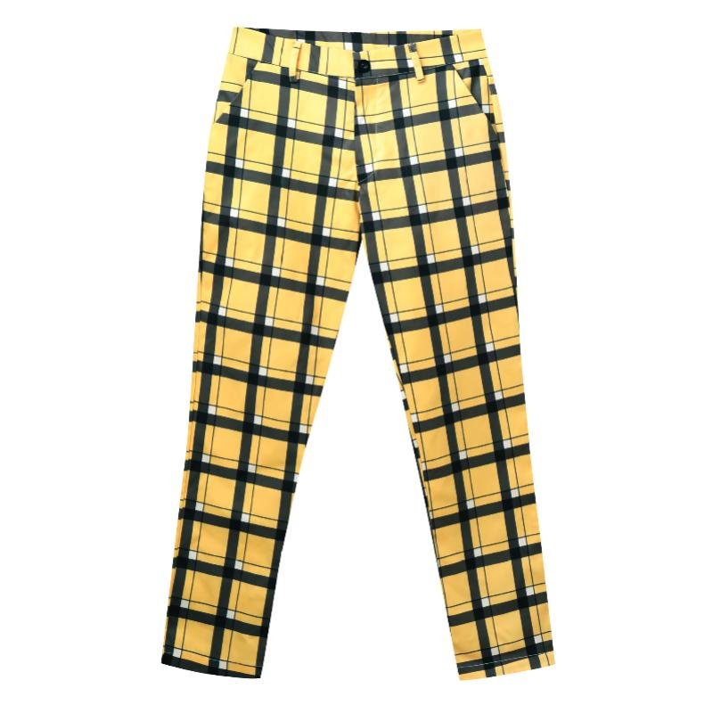 Men's Casual Plaid Printed Suit Pants 66930747Y