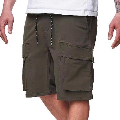 Men's Loose Drawstring Elastic Waist Multi-pocket Cargo Shorts 04936964Z