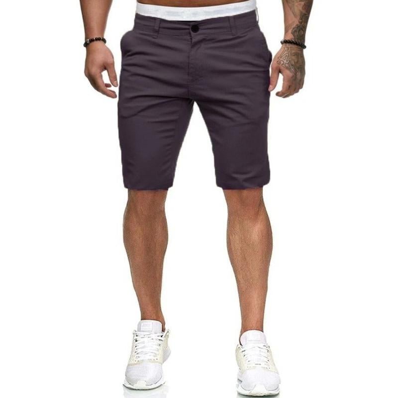 Men's Casual Solid Color Slim Fit Suit Shorts 86674996M