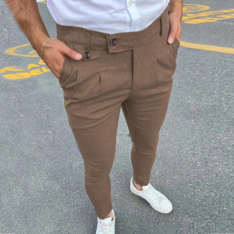 Men Casual Business Solid Color Suit Pants 84068984Y