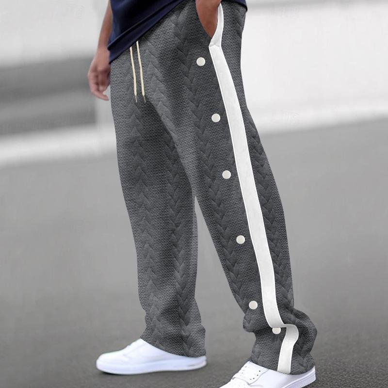 Men's Textured Jacquard Trousers Loose Sweatpants 09604480Y