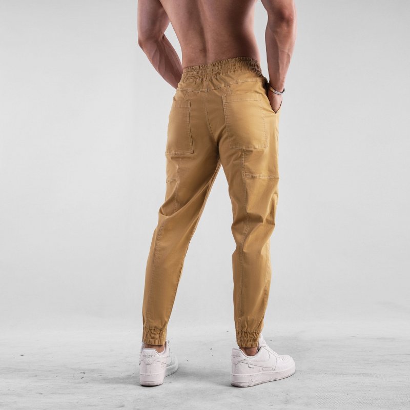 Men's Solid Color Cotton Elastic Waist Sports Pants 49807760Z